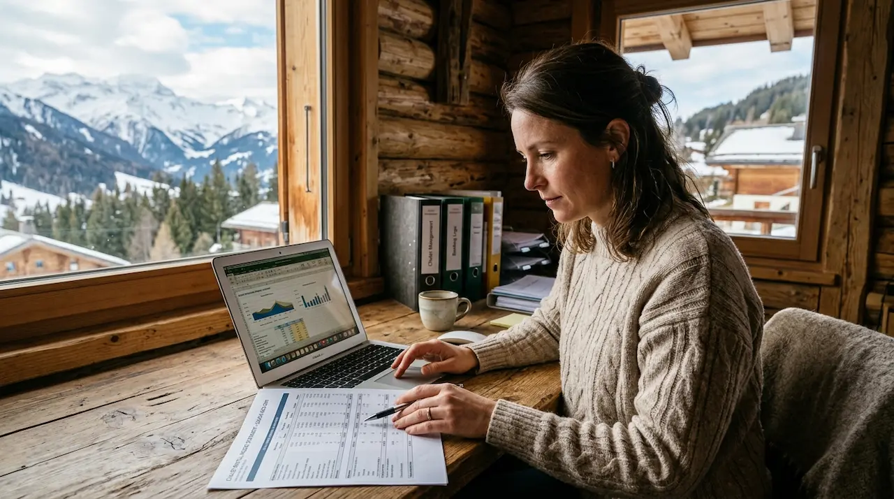 Income statement illustrating how much rental chalet management costs in Quebec for an owner